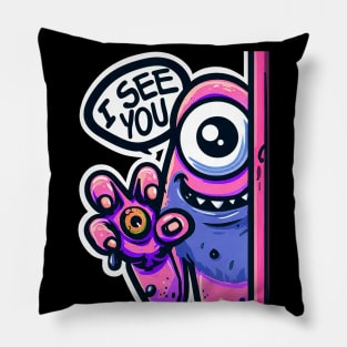 I SEE YOU Monster Pillow