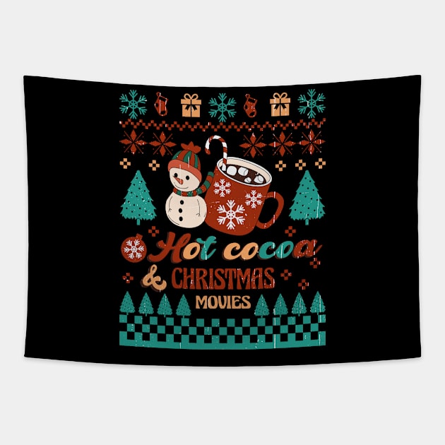 Hot Cocoa & Christmas Movies Tapestry by Erin Decker Creative