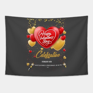 Happy Valentine's Day Celebration Tapestry