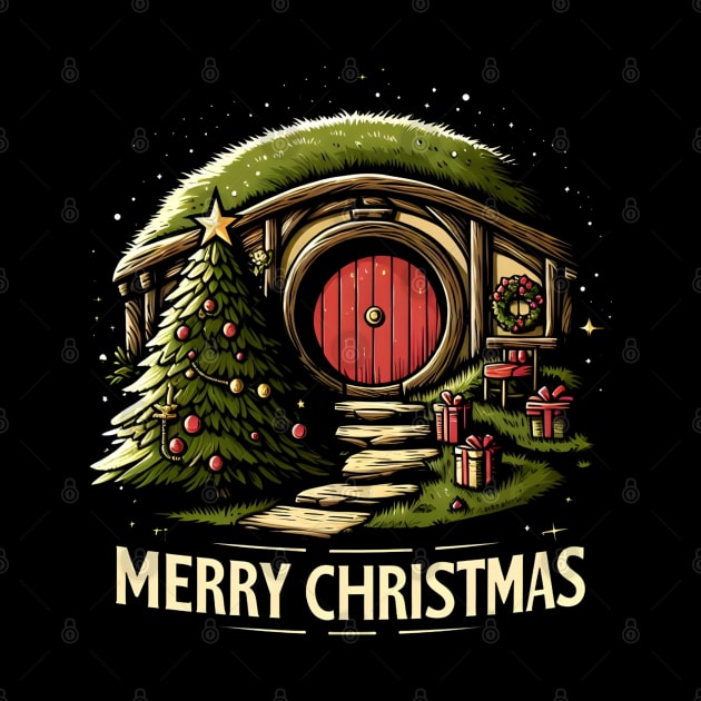 Merry Christmas - Festive Round Door - Fantasy Christmas by Fenay-Designs