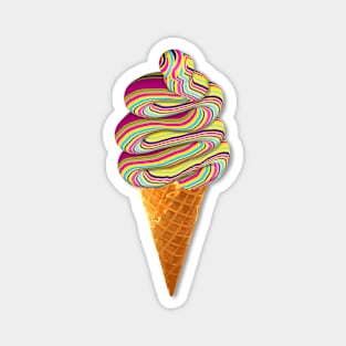 Trippy Soft Serve Icecream Art Magnet