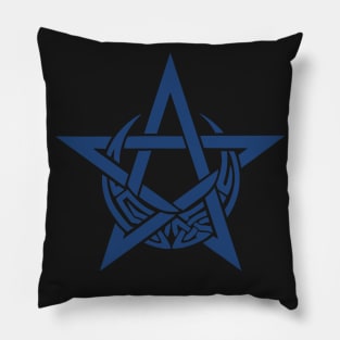 Blue Celtic Pentacle | Pentagram | Celtic Moon Pillow