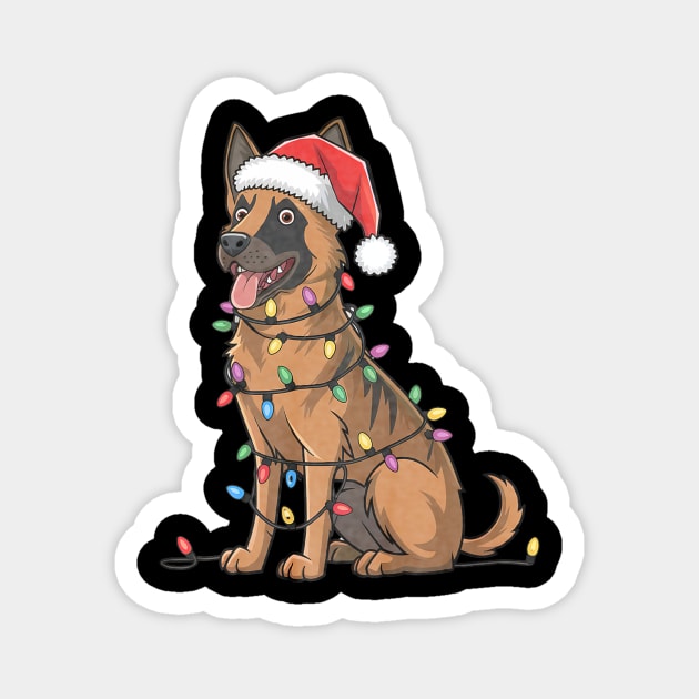Belgian Malinois Christmas Lights Xmas Dogs Magnet by yangho