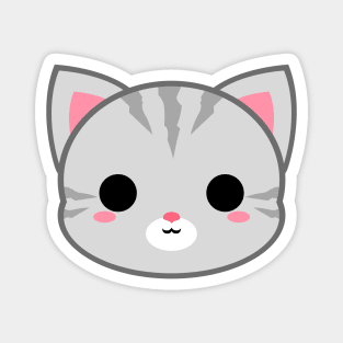 Cute Light Grey Tabby Cat Magnet