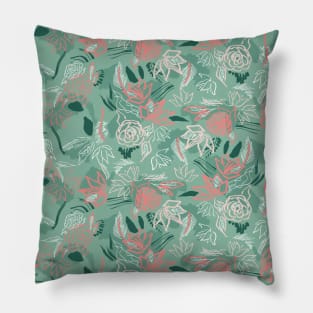 Matisse Pink and Teal Flowers Pillow