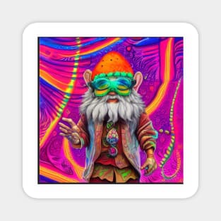 Hippy Trippy Gnome Magnet