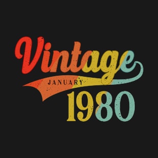 January 1980 Birthday Vintage January 1980 Awesome T-Shirt