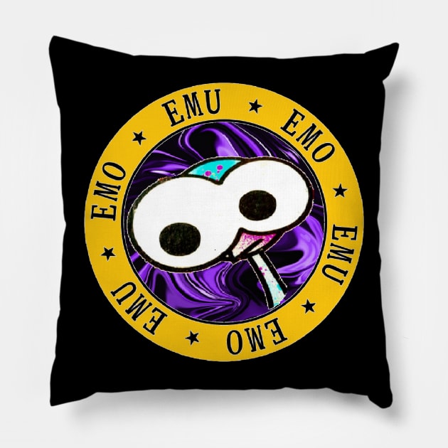 emu gothic ostrich tattoo Pillow by LowEndGraphics