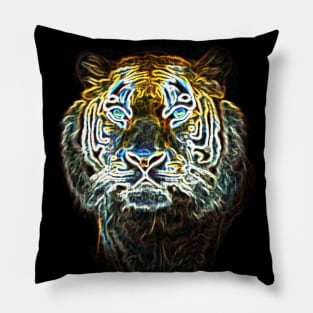 Tiger Head Electric Silhouette 01 Pillow