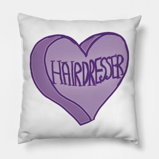 Purple Hair Stylist Love Heart Pillow