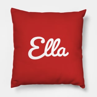 Ella Typography White Cursive Script Pillow