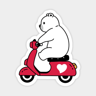 Cute Bear On Motorcycle Magnet