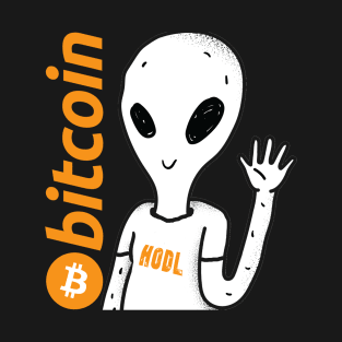 Bitcoin Logo Hodl Alien T-Shirt