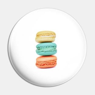 Stack of Macarons - Coral Aqua and Yellow Pin