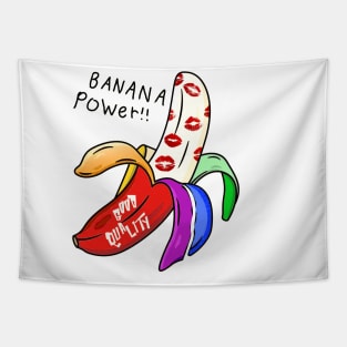 Banana Power Rainbow Tapestry