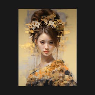 Japanese Girl With Flowers in Her Hair T-Shirt