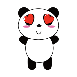 Panda Bear with Heart Eyes T-Shirt