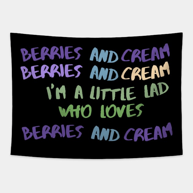 Berries and Cream For a Little Lad Tapestry by BobaPenguin