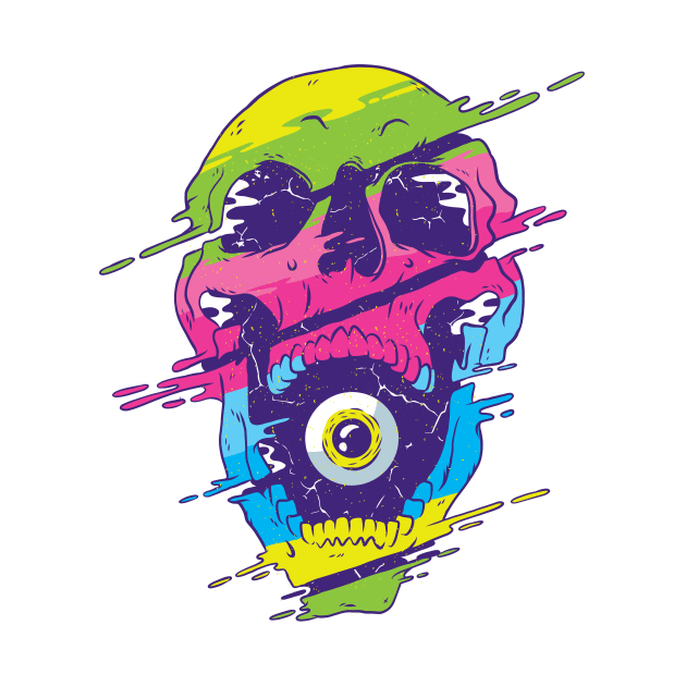 Psychedelic Skull Graphic Tee by vexeltees