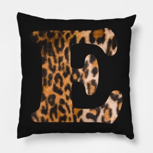 Letter E leopard print Pillow