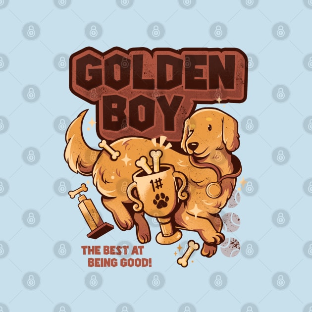 Golden Boy - Cute Golden Retriever Dog Gift by eduely