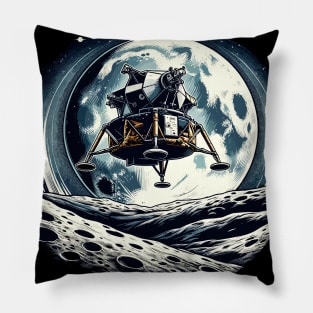 Lunar Landing Legacy - Apollo Module on the Moon Pillow