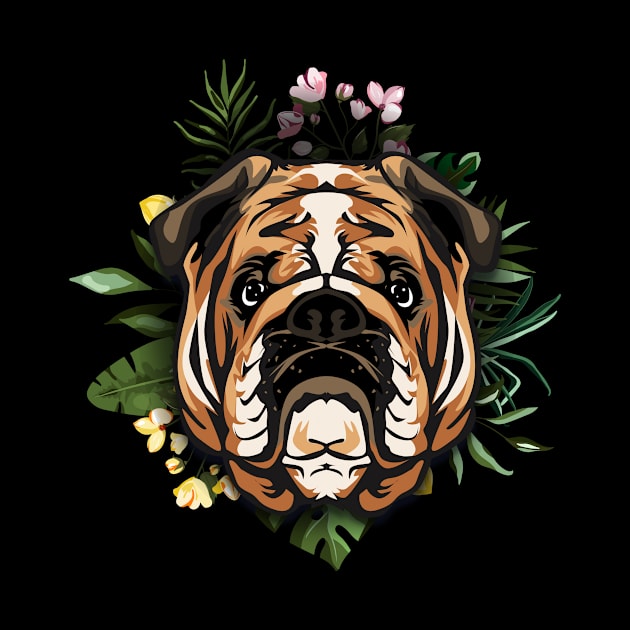 Bulldog in floral by WearthisWearthat