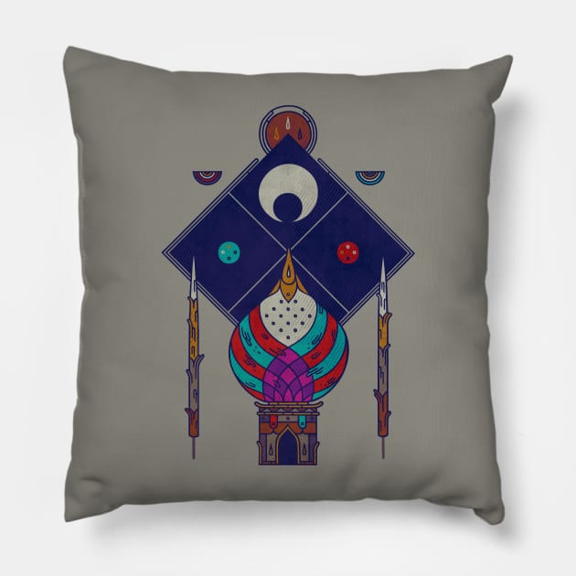 Temple of Equilibrium Pillow by againstbound