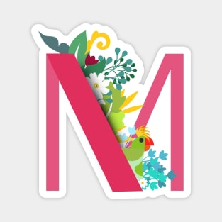 Tropical alphabet M Magnet