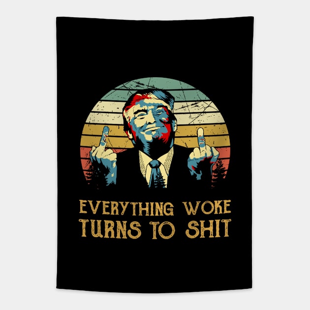 Everything Woke Turns to Shit DJ Trump Tapestry by Hassler88