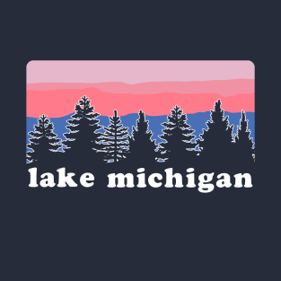 Lake Michigan Pine Tree Sunset T-Shirt