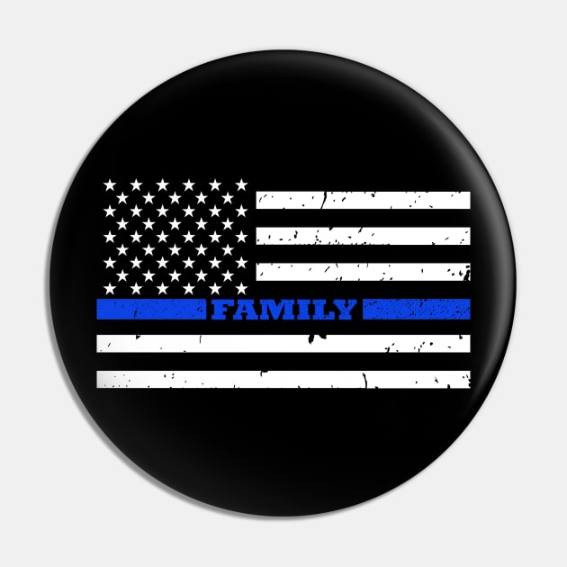 Thin Blue Line Family American Flag Pin by bluelinemotivation