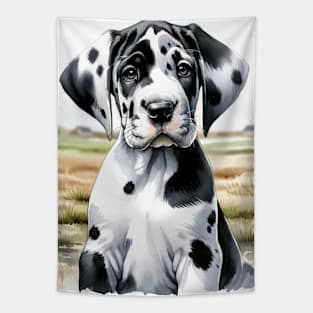 Watercolor Great Dane Puppies - Cute Puppy Tapestry