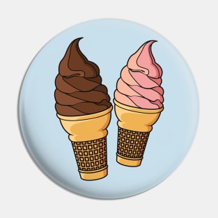 Ice cream cone cartoon illustration Pin