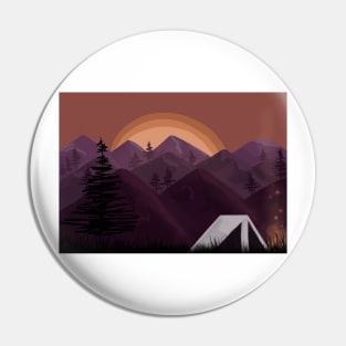 Purple Mountains Camping in the Evening Pin