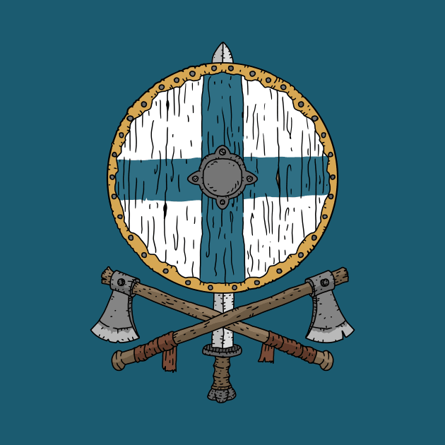 Finnish Viking shield with two axes by JJadx