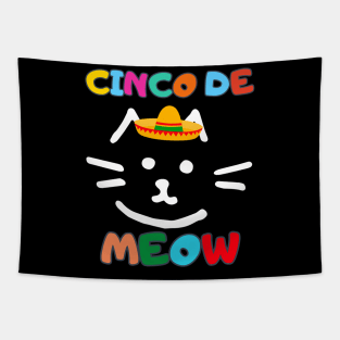 Cinco De Meow Cat With Mexican Sombrero Hat Tapestry
