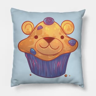 Blueberry blue-bear-y Muffin Pillow