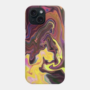 Liquid Marble, Swirling Purple and Yellow Phone Case