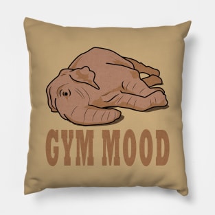 Gym mood of a lazy elephant Pillow