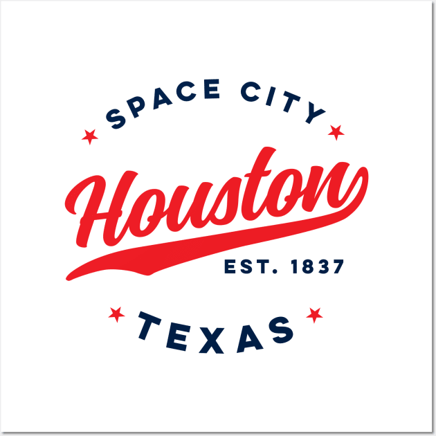 Houston, Texas, Space City, Vector (9x12 Wall Art Print, Home