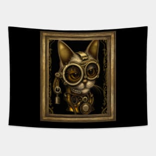 Steampunk Cat Self Portrait Tapestry