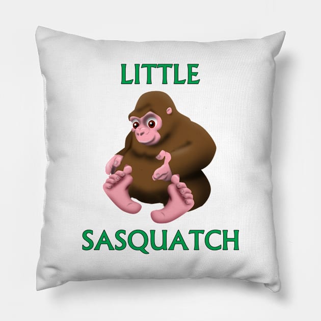 Little Bigfoot Pillow by Wickedcartoons