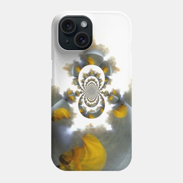 Mirrored round fractal with figure of woman Phone Case by rolffimages