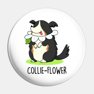 Collieflower Cute Collie Dog Pun Pin