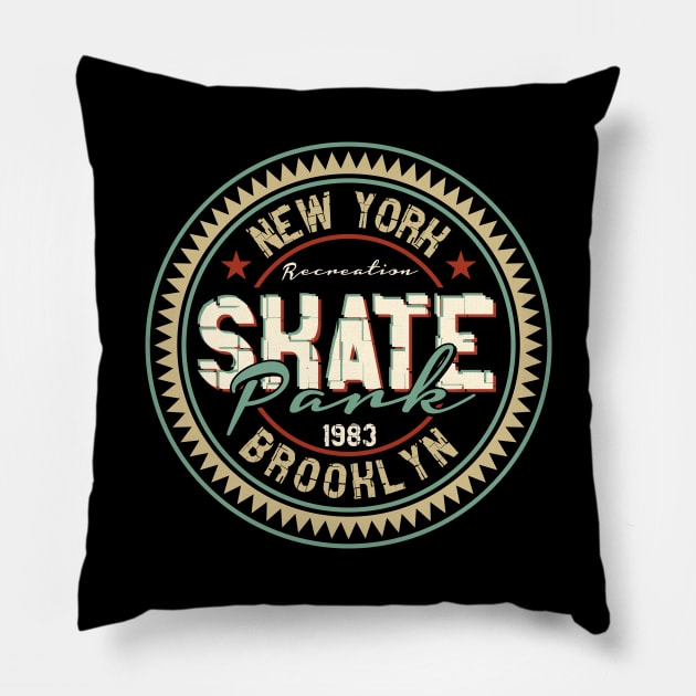 New York Skate Park Pillow by BrillianD