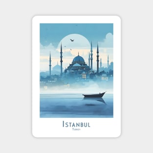 Vintage Retro Travel Istanbul Silhouette Hagia Sophia Magnet