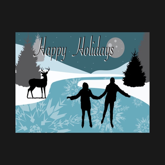 Winter Greetings Happy Holidays Snow Card by jrepkin