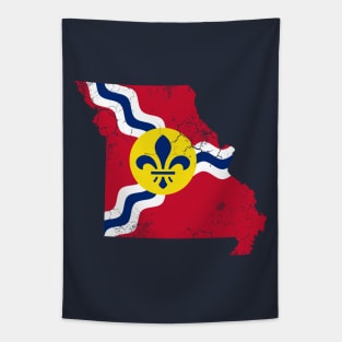 St Louis Flag Missouri Map Tapestry