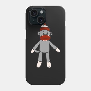 Sock Monkey With Red, Grey And White Stripes Phone Case